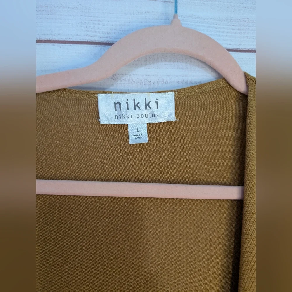 ⭐ Host Pick ⭐ Nikki Poulos Rust Color Open Fron Duster / Cardigan Size Large - Picture 3 of 7